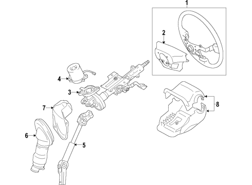 2017 Toyota Prius Prime Cover, Steering Column Diagram for 45286-47050-C0