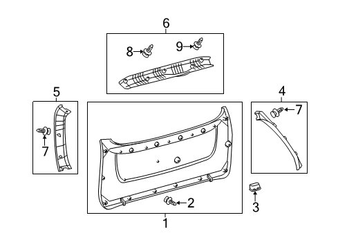 2016 Toyota Sienna Interior Trim - Lift Gate Diagram