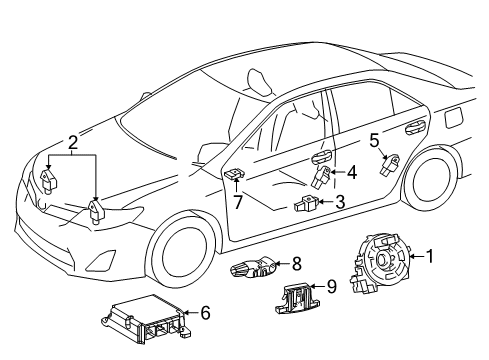 2018 Toyota Camry Sensor, Side Air Bag Diagram for 89831-33080