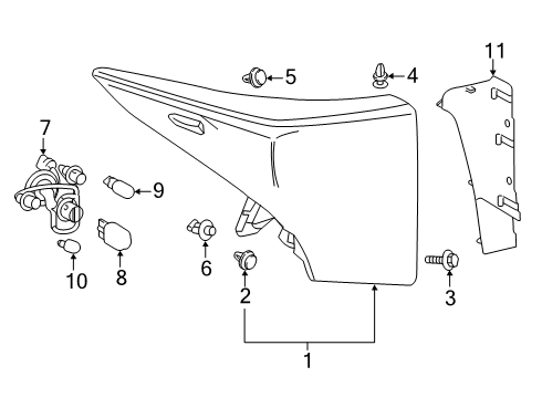 2019 Toyota Prius Guide, Rear Combination Diagram for 81496-0E010