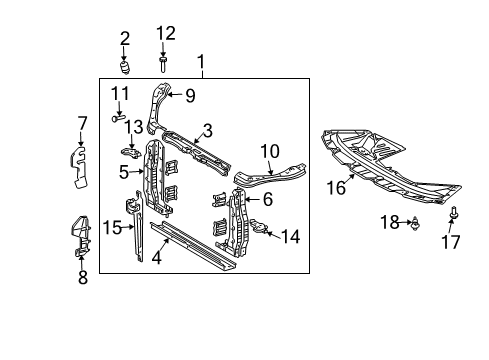 2005 Toyota Sienna Deflector, Radiator Side, RH Diagram for 53293-08010