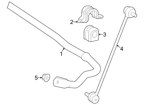 2023 Toyota Prius Stabilizer Bar & Components - Front Diagram