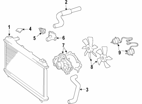 2000 Toyota Solara Radiator & Components, Cooling Fan Diagram