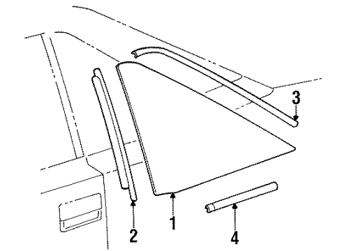 1986 Toyota MR2 Moulding, Quarter Belt, LH Diagram for 75672-17010