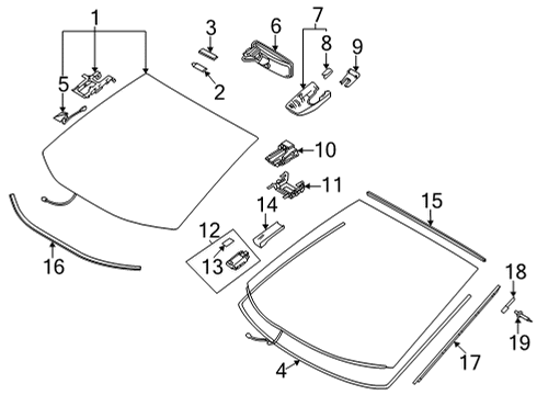 2021 Toyota Venza Glass, Reveal Moldings Diagram