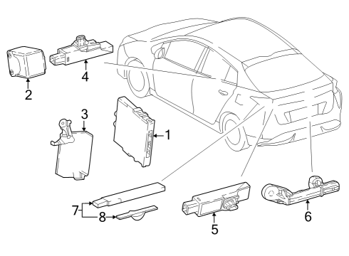 2023 Toyota Prius Keyless Entry Components Diagram