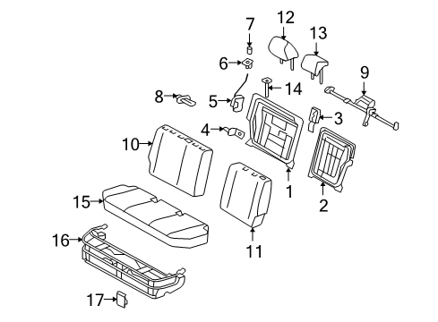 2008 Scion xB Cover, Rear Seat Cushion Diagram for 72999-12020-B0