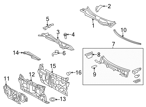 2014 Toyota Camry Cowl Diagram