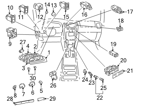 1996 Toyota 4Runner Cover, Combination Meter Diagram for 83851-35020