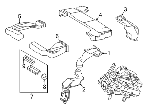 2020 Toyota Highlander Ducts & Louver Diagram 4 - Thumbnail