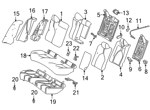 2020 Toyota Camry Rear Seat Cover Sub-Assembly Diagram for 71075-06G71-C7