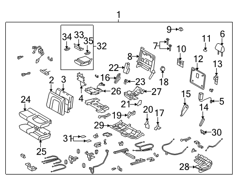 2008 Toyota Land Cruiser Bracket, Rear Seat Cushion Holder, LH Diagram for 71386-60130