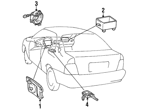 1996 Toyota Paseo Clock Spring Spiral Cable Sub-Assembly Diagram for 84306-16040