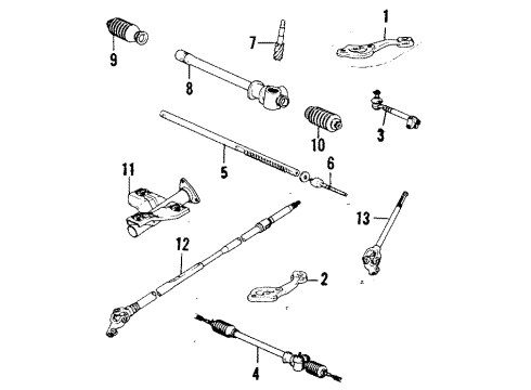 1984 Toyota Starlet Wheel Set,Steering Diagram for 45100-16H01-01