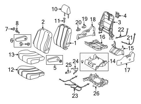 2016 Toyota Sienna ARMREST Assembly, Rear Seat Diagram for 72830-08030-E6