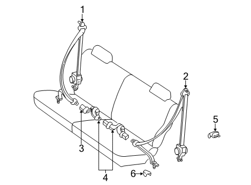 2000 Toyota Land Cruiser Seat Belt Diagram