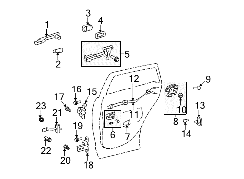 2013 Toyota Venza Hinge Assy, Rear Door, Lower LH Diagram for 68780-04010