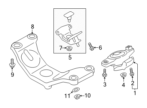 2015 Scion FR-S Engine & Trans Mounting Diagram