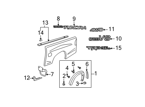 2004 Toyota Tundra Exterior Trim - Pick Up Box Diagram 2 - Thumbnail