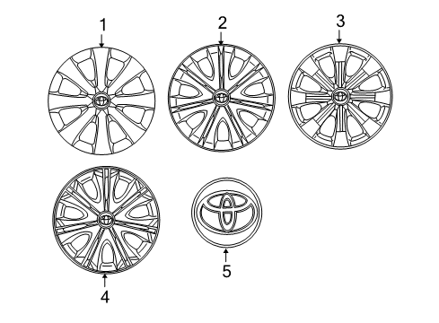 2012 Toyota Corolla Wheel Covers & Trim Diagram