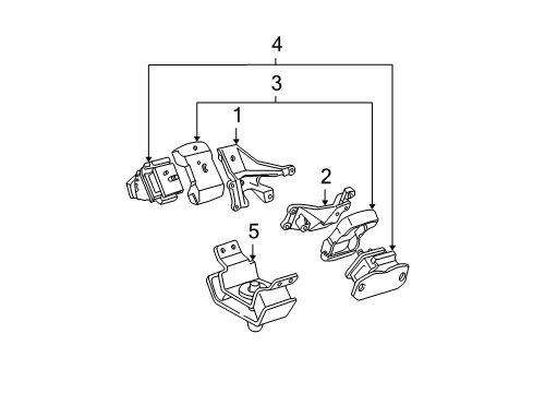 2005 Toyota Tundra Engine & Trans Mounting Diagram 1 - Thumbnail