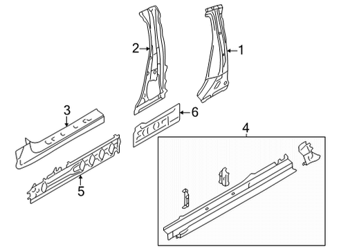 2022 Toyota GR86 REINF CP PLR CTR RH Diagram for SU003-09094