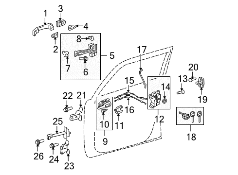 2015 Scion xB Pad, Front Door Outside Diagram for 69242-52020