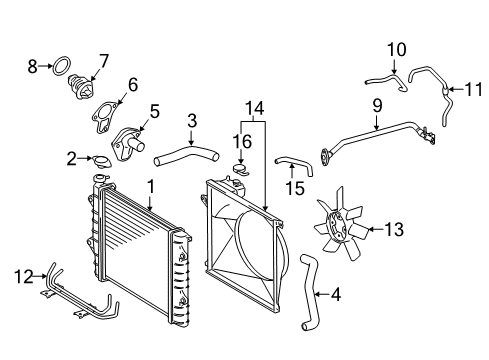 2018 Toyota Tacoma Radiator & Components, Cooling Fan Diagram 1 - Thumbnail