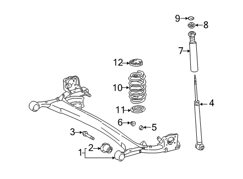 2005 Scion xA Support, Rear Suspension Diagram for 48755-52070