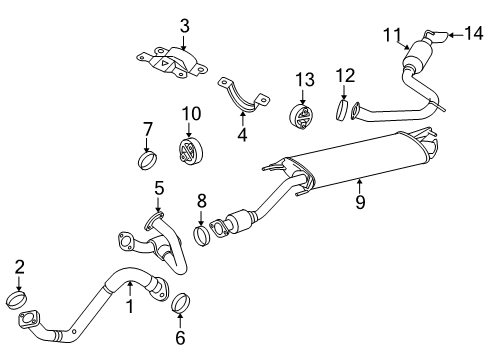 2012 Toyota RAV4 Exhaust Components Diagram