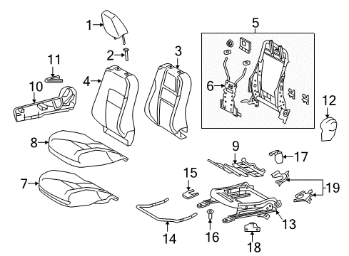 2018 Toyota Corolla iM Front Seat Back Cover, Right(For Separate Type) Diagram for 71073-1AD70-C2