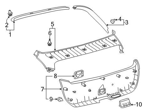 2022 Toyota Prius Cover, Luggage Compartment Diagram for 64721-47050-C0