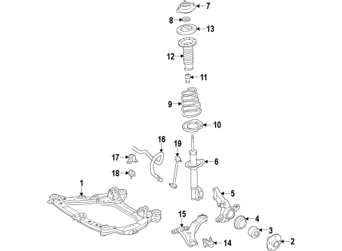 2013 Toyota Camry Front Suspension, Control Arm, Stabilizer Bar Diagram 4 - Thumbnail