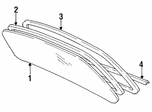 1994 Toyota Camry Back Glass, Reveal Moldings Diagram 2 - Thumbnail