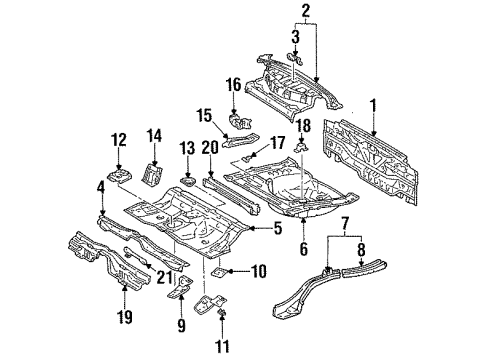 1999 Toyota Celica Rear Body, Rear Upper Body, Rear Floor & Rails Diagram 3 - Thumbnail