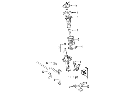 2010 Toyota RAV4 Shock Absorber Assembly Front Left Diagram for 48520-09M90