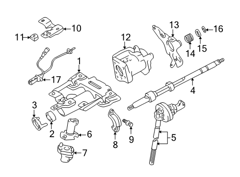 2003 Toyota Tundra Steering Column, Steering Wheel & Trim Diagram 2 - Thumbnail