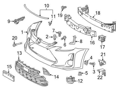 2016 Scion tC Bracket, Front Bumper Extension Mounting Diagram for 52114-21050