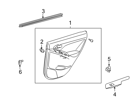 2013 Toyota Matrix Interior Trim - Rear Door Diagram