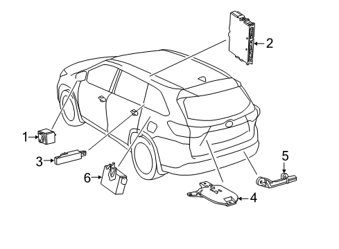 2019 Toyota Highlander Keyless Entry Components Diagram