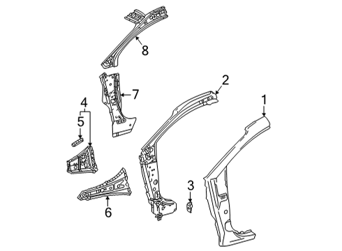 2021 Toyota Sienna Hinge Pillar Diagram