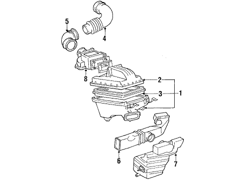 1986 Toyota Camry Air Cleaner Filter Element Sub-Assembly Diagram for 17801-64040