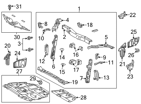 2012 Toyota Prius V Cover, Engine Under Diagram for 51442-12270