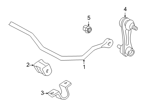 2000 Toyota Corolla Rear Suspension Components, Stabilizer Bar Diagram