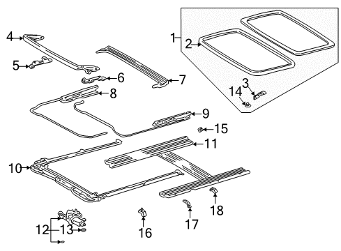 1998 Toyota RAV4 Panel Sub-Assy, Roof Wind Deflector Diagram for 63209-42030