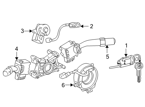 2003 Toyota Corolla Shroud, Switches & Levers Diagram