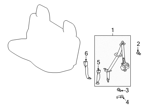 2008 Toyota Highlander Seat Belt Diagram 6 - Thumbnail