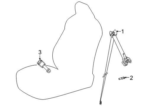 2020 Toyota Highlander Second Row Seat Belts Diagram 1 - Thumbnail