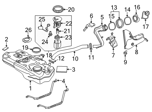 2017 Toyota Yaris iA Tank Sub-Assembly, Fuel Diagram for 77001-WB007