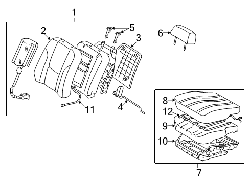 2004 Toyota Avalon Front Seat Back Cover, Right(For Separate Type) Diagram for 71073-AC131-E3